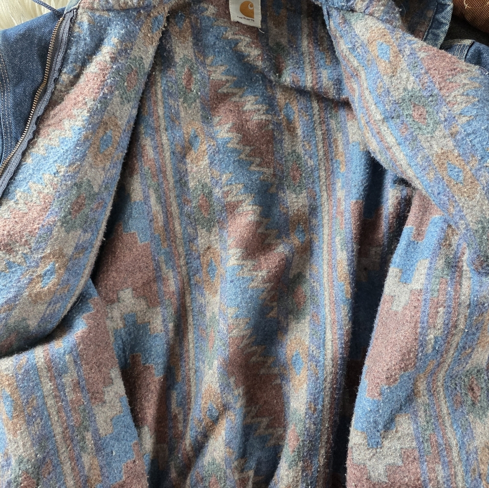 Blue Hooded Denim Carhartt Jacket - Picture 4 of 11
